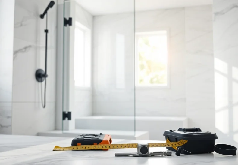 Poser la paroi de douche sirhona dans un cadre de salle de bain moderne avec finition en verre transparent.