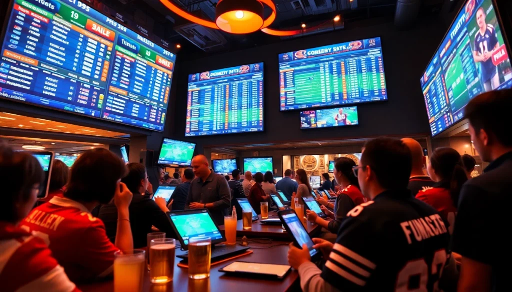 Engage in betting at the best sports betting sites Brazil with vibrant sports bar atmosphere.