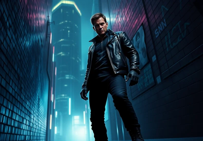 Engaging depiction of a character similar to Jack Reacher series in an action-packed scene.