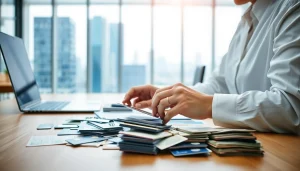 카드현금화 과정을 설명하는 전문가의 이미지, 신뢰감 주는 사무실 배경.