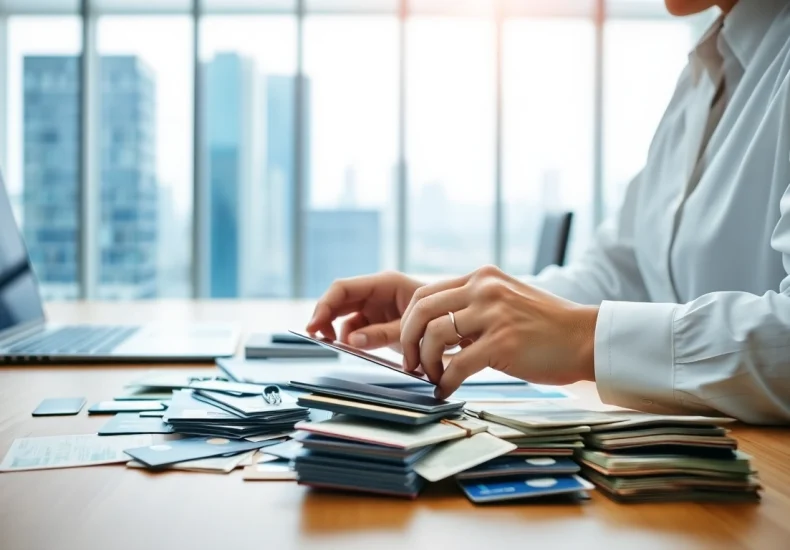 카드현금화 과정을 설명하는 전문가의 이미지, 신뢰감 주는 사무실 배경.