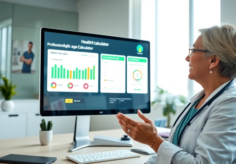 Engaging biological age calculator interface displayed on a computer screen.