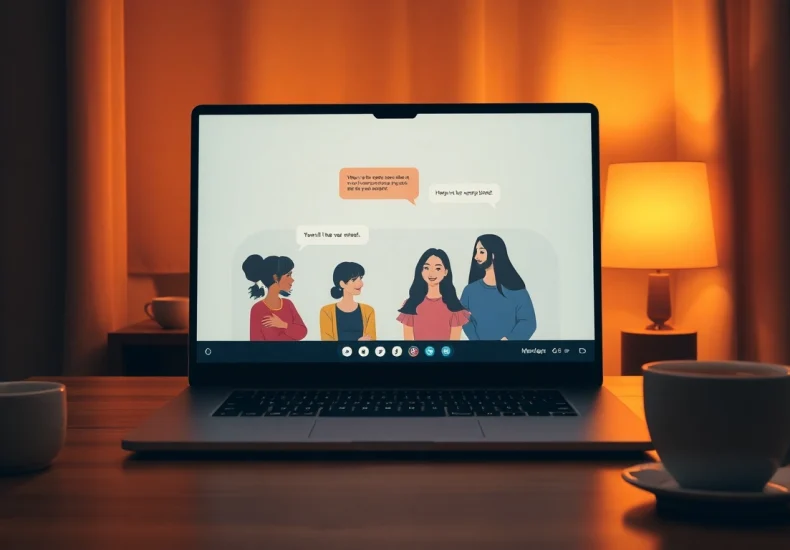 Engage in dynamic ai chat sex interactions through a cozy, warm-lit digital conversation space.