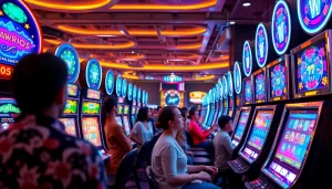 Main scene of slot depo pulsa gaming filled with excitement and vibrant interactions.