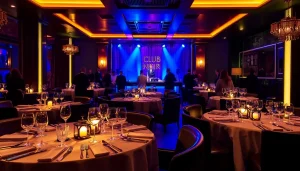 Dinner sxm at Club Noir, showcasing elegant dining experience in a vibrant nightlife atmosphere.