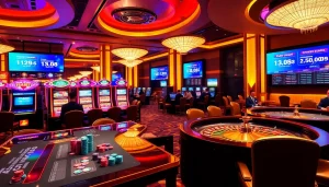 THABET's online casino interface showcasing vibrant gaming tables and roulette wheels.