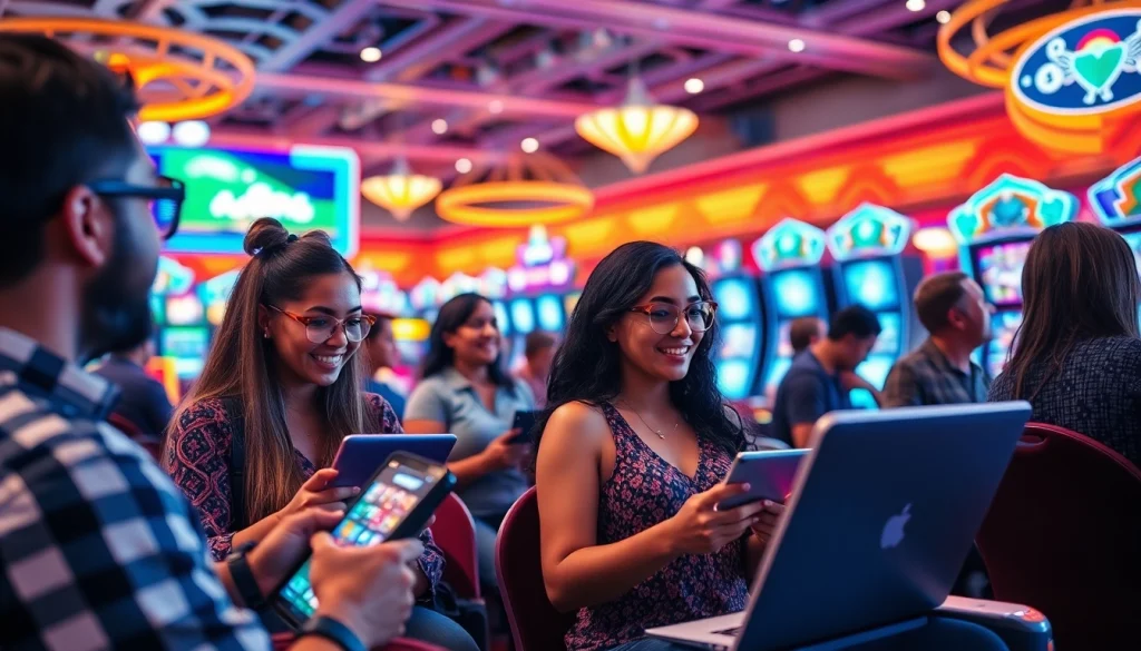 Engaging scene depicting the best online casino Canada with players enjoying their favorite games.