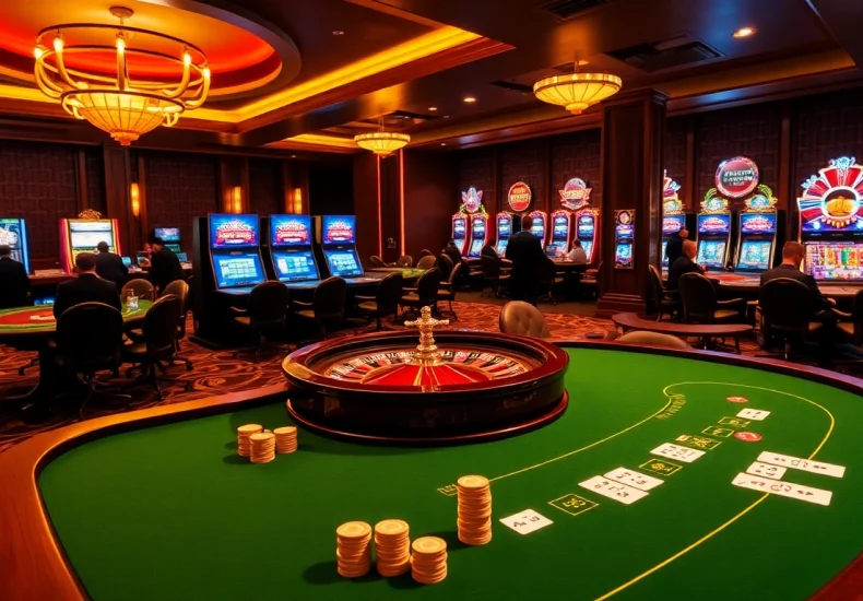 Play exciting games at https://xx88.nl/ with a captivating online casino scene featuring vibrant tables and slots.