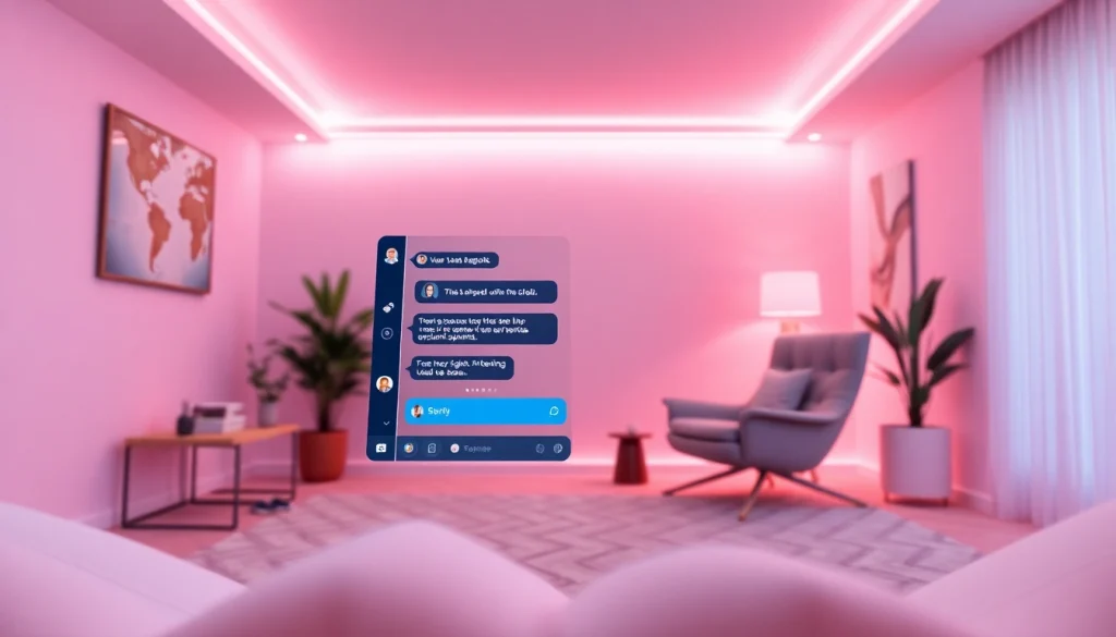 Intimate AI chatbot interface showcasing sex ai interactions in a cozy room.