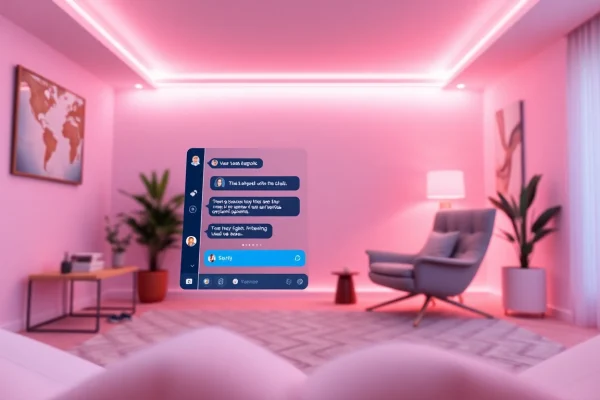 Intimate AI chatbot interface showcasing sex ai interactions in a cozy room.