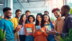 Discover OnlyFans Nearby Creators with a vibrant digital scene showing diverse individuals exploring profiles.